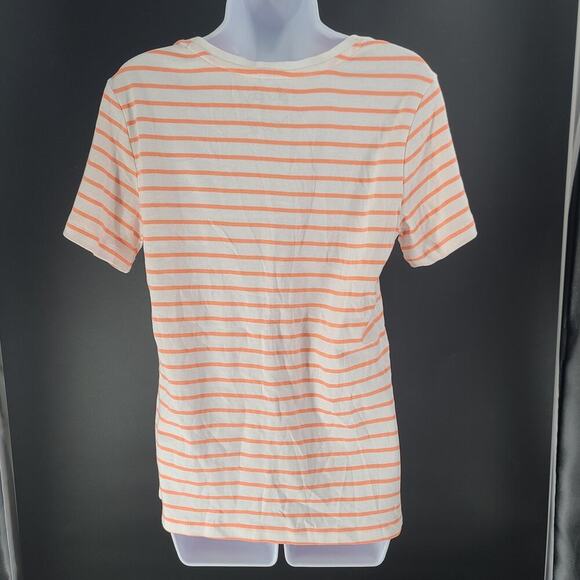 Nicole Miller women's nautical t-shirt white striped NWT Size Large Cruise - Picture 3 of 7